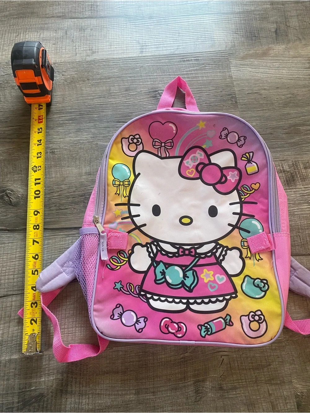Hello Kitty Sanrio Pink & Purple Back Pack with Pastel Glitter Candy Design
